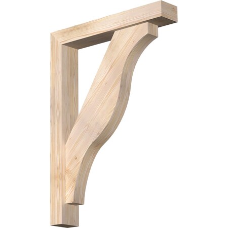Ekena Millwork Funston Block Smooth Bracket w/ Offset Brace, Douglas Fir, 5 1/2"W x 32"D x 44"H BKT0604X32X44FST05SDF